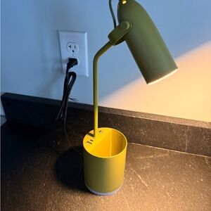 Green Desk Lamp with USB Ports